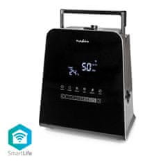 Nedis SmartLife chytrý WiFi zvlhčovač vzduchu, studená a teplá mlha, vlhkoměr, časovač, 5.5 l (HUMI150BKW)