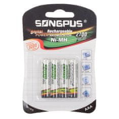 INTEREST Nabíjecí baterie SONGPUS 4ks blistr - AAA - 2700mAh.
