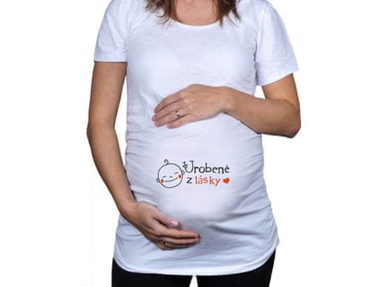 Divja Bílé těhotenské tričko s nápisem Udělané z lásky SK