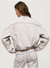 Pepe Jeans Modro-bílá dámská oversize džínová bunda Pepe Jeans Turner Rose S