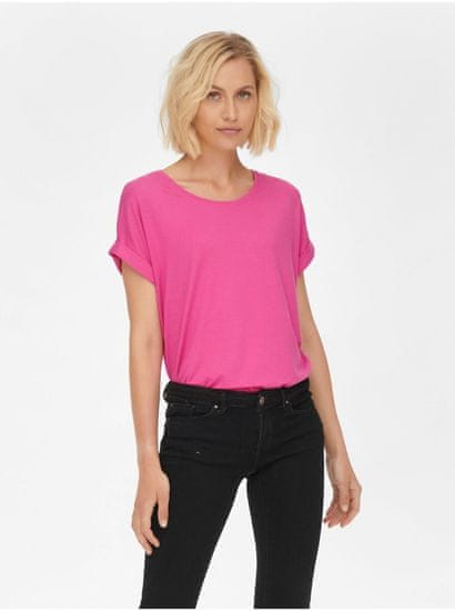 ONLY Tmavě růžové dámské tričko ONLY Moster