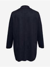 Only Carmakoma Tmavě modrý dámský lehký kabát v semišové úpravě ONLY CARMAKOMA Joline 46-48