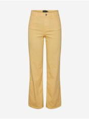 Pieces Žluté dámské široké džíny Pieces Peggy XS