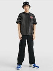 Tommy Jeans Černé pánské pruhované oversize tričko Tommy Jeans XL