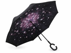 Kraftika 1ks černá květy obrácený deštník dvouvrstvý