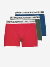 Jack&Jones Sada tří pánských boxerek v modré, zelené a červené barvě Jack & Jones Rikki S