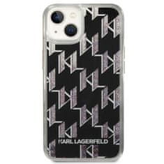 Karl Lagerfeld Karl Lagerfeld Monogram Liquid Glitter - Kryt Na Iphone 14 (Černý)