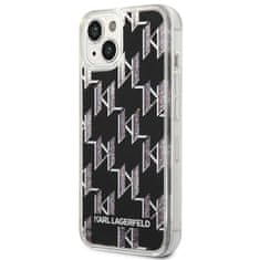 Karl Lagerfeld Karl Lagerfeld Monogram Liquid Glitter - Kryt Na Iphone 14 (Černý)