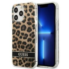 Guess Guess Leopard Electro Stripe – Pouzdro Na Iphone 13 Pro (Hnědé)