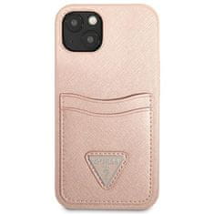 Guess Guess Saffiano Double Card Triangle - Kryt Na Iphone 13 Mini (Růžová)