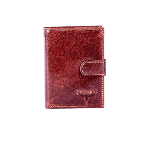 Buffalo Hnědá kožená peněženka s ražbou a zapínáním na druk CE-PR-N890L-VTU.77_281618