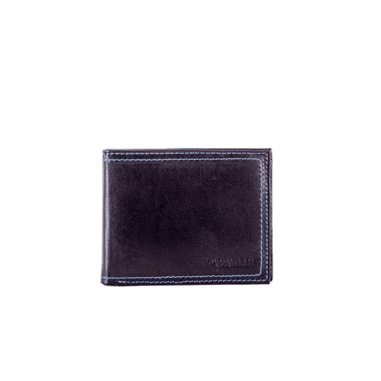 Cavaldi Černá pánská kožená peněženka s elegantním modrým lemováním CE-PR-N-7-GAL.24_281615