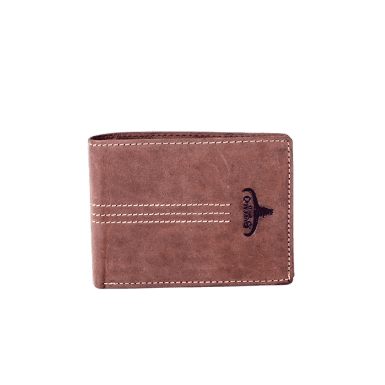 Buffalo Hnědá kožená peněženka s emblémem a prošíváním CE-PR-N992-H-3.87_281623