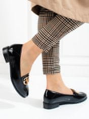 Amiatex Designové polobotky dámské černé na plochém podpatku, černé, 36