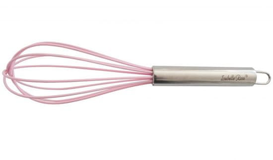 Isabelle Rose Metla ke šlehání silikonová s hliníkovou rukojetí růžová 25 cm