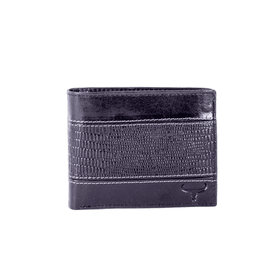 Buffalo Černá pánská kožená peněženka s vodorovnou ražbou CE-PR-N7-VTC.91_281617