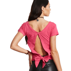 Factoryprice Dámské tričko se zavazováním na zádech BOLA tmavě růžové PL-BZ-1529.00_264499 S