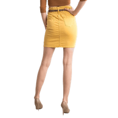 Factoryprice Dámská sukně vypasovaná džínová SLIM žlutá JMP-SD-F6678.77P_317346 34