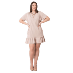 BASIC FEEL GOOD Dámské šaty plus size SARAH béžové RV-SK-6328.87P_361521 4XL