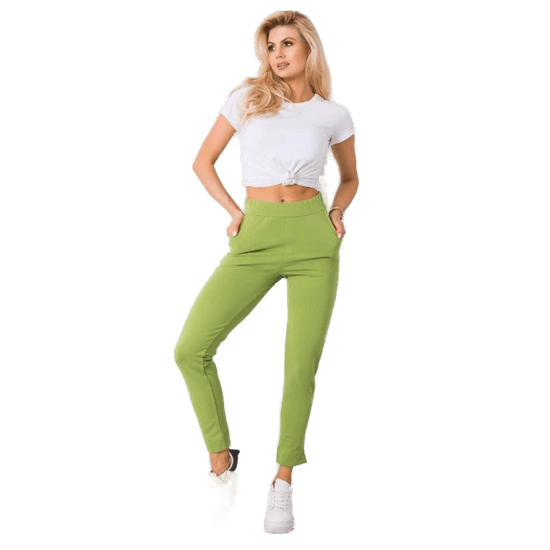 BASIC FEEL GOOD Dámské kalhoty NINA zelené RV-DR-5222.59_362982