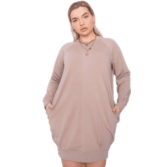 BASIC FEEL GOOD Dámské šaty plus size ARIADNE tmavě béžové RV-SK-6296.99_363120 XL