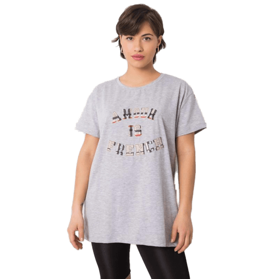 FANCY Dámské tričko s nápisem ELANI šedé FA-TS-6892.88_364028