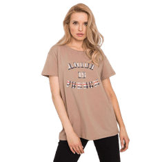 FANCY Dámské tričko s nápisem ELANI tmavě béžové FA-TS-6892.88_364026 Univerzální