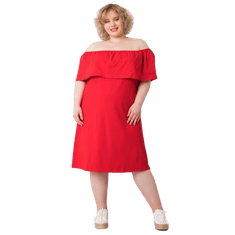 BASIC FEEL GOOD Dámské šaty plus size španělské KEILY červené RV-SK-6641.05_364875 4XL