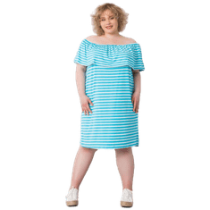 BASIC FEEL GOOD Dámské šaty pruhované plus size ANNABEL modré RV-SK-6638.71_364865 XL