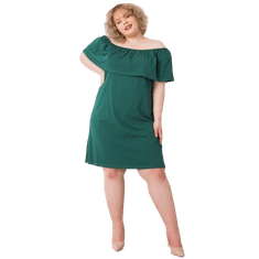 BASIC FEEL GOOD Dámské šaty plus size španělské KEILY tmavě zelené RV-SK-6641.05_364873 3XL