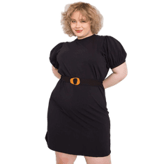 BASIC FEEL GOOD Dámské šaty s páskem plus size MYLAH černé RV-SK-6636.88_365060 4XL