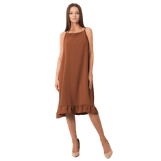 FANCY Dámské šaty s ramínky SIMONE hnědé FA-SK-7086.08P_367542 Univerzální