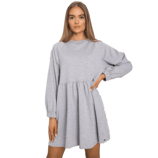 BASIC FEEL GOOD Dámské šaty s dlouhým rukávem BELLEVUE šedé RV-SK-7247.15P_379141