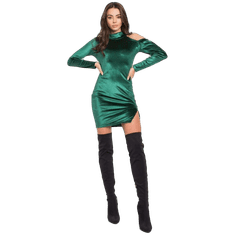 RUE PARIS Dámské šaty sametové mini Bellah RUE PARIS tmavě zelené RV-SK-7344.66_380418 M