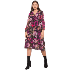 Ex moda Dámské šaty květinové CANTON černofialové EM-SK-2910.43_379005 S-M