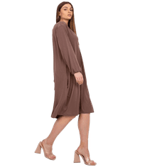 Ex moda Dámské šaty oversize midi RIMINI hnědé EM-SK-604.10P_384379 Univerzální