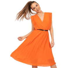 ITALY MODA Dámské šaty s obálkovým výstřihem midi MARINE oranžové DHJ-SK-N13198-1.22_383974 Univerzální