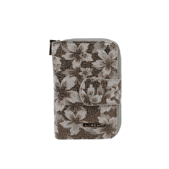 Lorenti Dámská peněženka s květinovým vzorem kožená ORCA hnědá 76115-YFL_386765