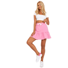 FANCY Dámská sukně s volánkovým lemem mini tepláková MARLA růžová FA-SD-7957.47_388547 S-M