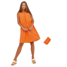 ITALY MODA Dámské šaty s gumou ve výstřihu PINA oranžové DHJ-SK-20499.32_388725 Univerzální
