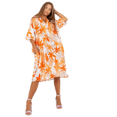 ITALY MODA Dámské šaty z viskózy oversize ARLEN oranžové DHJ-SK-1077.84_388797 Univerzální