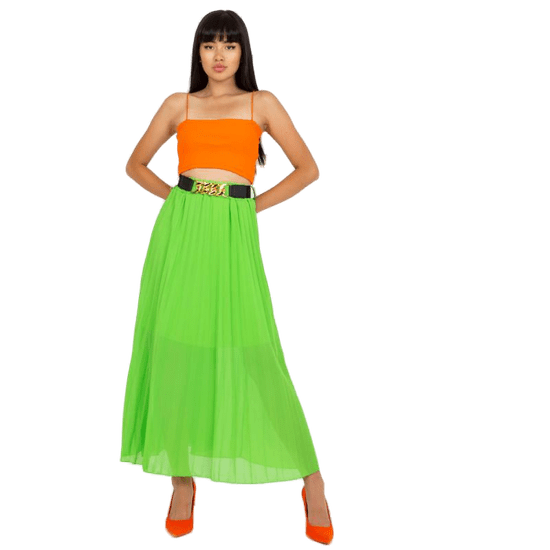 ITALY MODA Dámská sukně plisovaná maxi ARIEH světle zelená DHJ-SD-10620A.42_389021