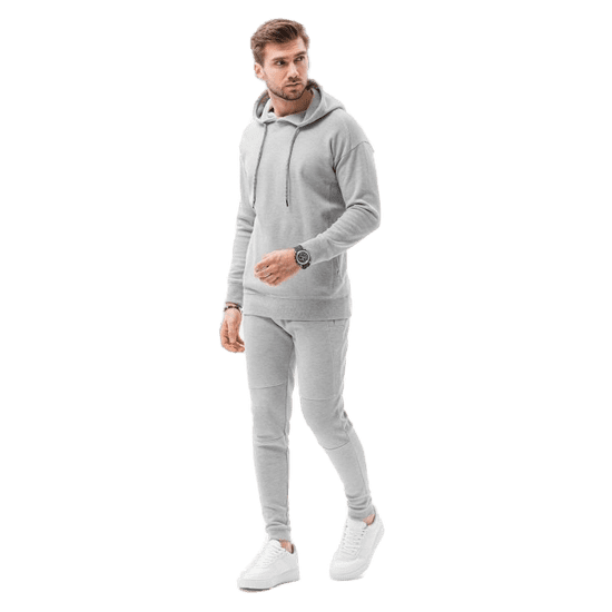 OMBRE Pánská souprava mikina + kalhoty HARPER šedý MDN117178