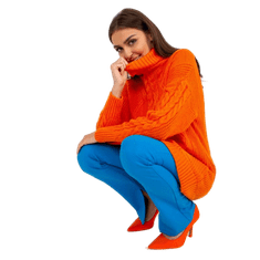 RUE PARIS Dámský svetr mini kostkovaný pletený RUE PARIS oranžové LC-SW-8015.25P_390028 Univerzální