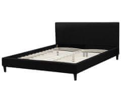 Beliani Čalouněná černá postel LED 180 x 200 cm FITOU