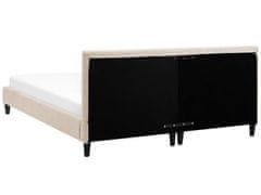 Beliani Čalouněná postel béžová 160 x 200 cm FITOU