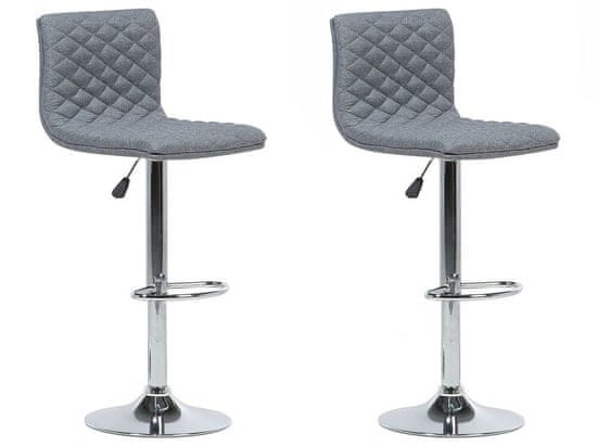 Beliani Sada 2 šedých barových židlí ORLANDO