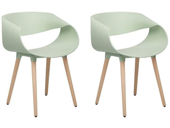 Beliani Sada dvou jídelních židlí v zelené barvě CHARLOTTE