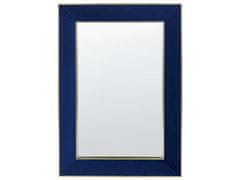 Beliani Sametové nástěnné zrcadlo 50 x 70 cm modré LAUTREC