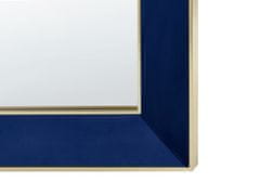 Beliani Sametové nástěnné zrcadlo 50 x 70 cm modré LAUTREC